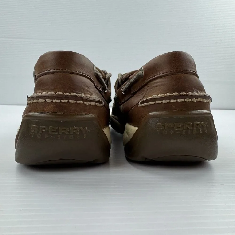 Sperry Top-Sider Men’s Leather Boat Shoes Brown Size 13 M Moc Toe Lace Up